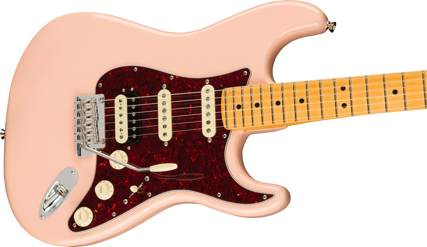 Fender Strat American Pro Ii Ltd Hss Trem Mn - Shell Pink - E-Gitarre in Str-Form - Variation 2