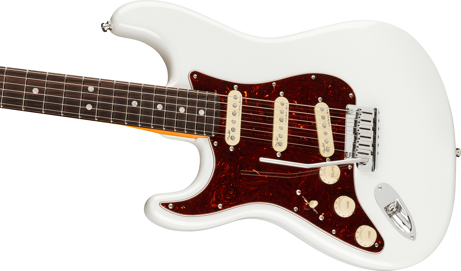 Fender Strat American Ultra Lh Gaucher Usa Rw +etui - Arctic Pearl - E-Gitarre für Linkshänder - Variation 2