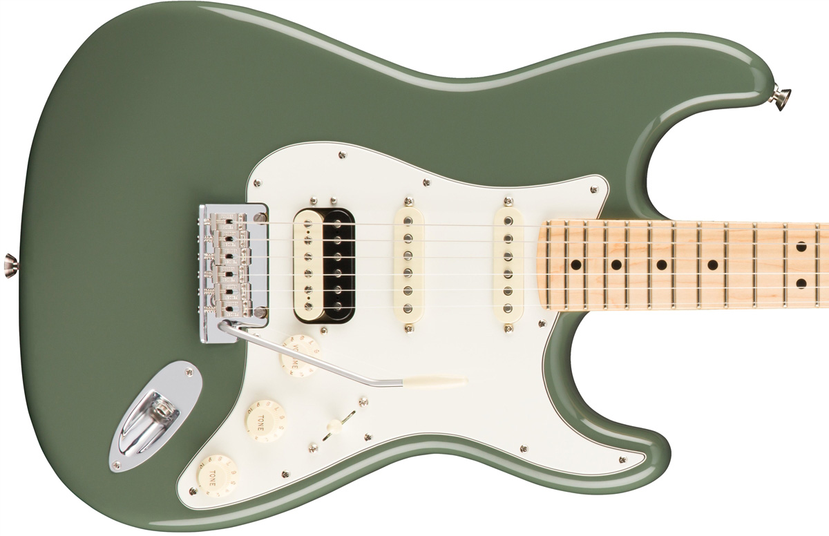 Fender Strat Hss Shawbucker American Professional Usa Mn - Antique Olive - E-Gitarre in Str-Form - Variation 1