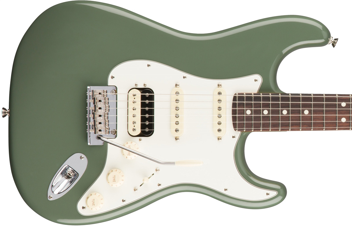 Fender Strat Hss Shawbucker American Professional Usa Rw - Antique Olive - 12-saitige E-Gitarre - Variation 1