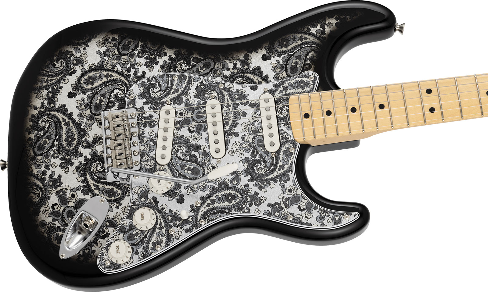 Fender Strat Ltd Jap 3s Trem Mn - Black Paisley - E-Gitarre in Str-Form - Variation 2