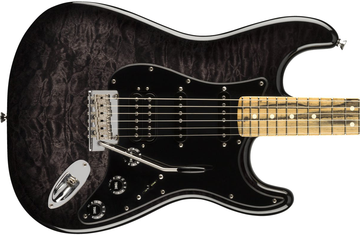 Fender Strat Pale Moon Fsr Ltd 2020 Usa Hss Eb - Trans Black - E-Gitarre in Str-Form - Variation 1