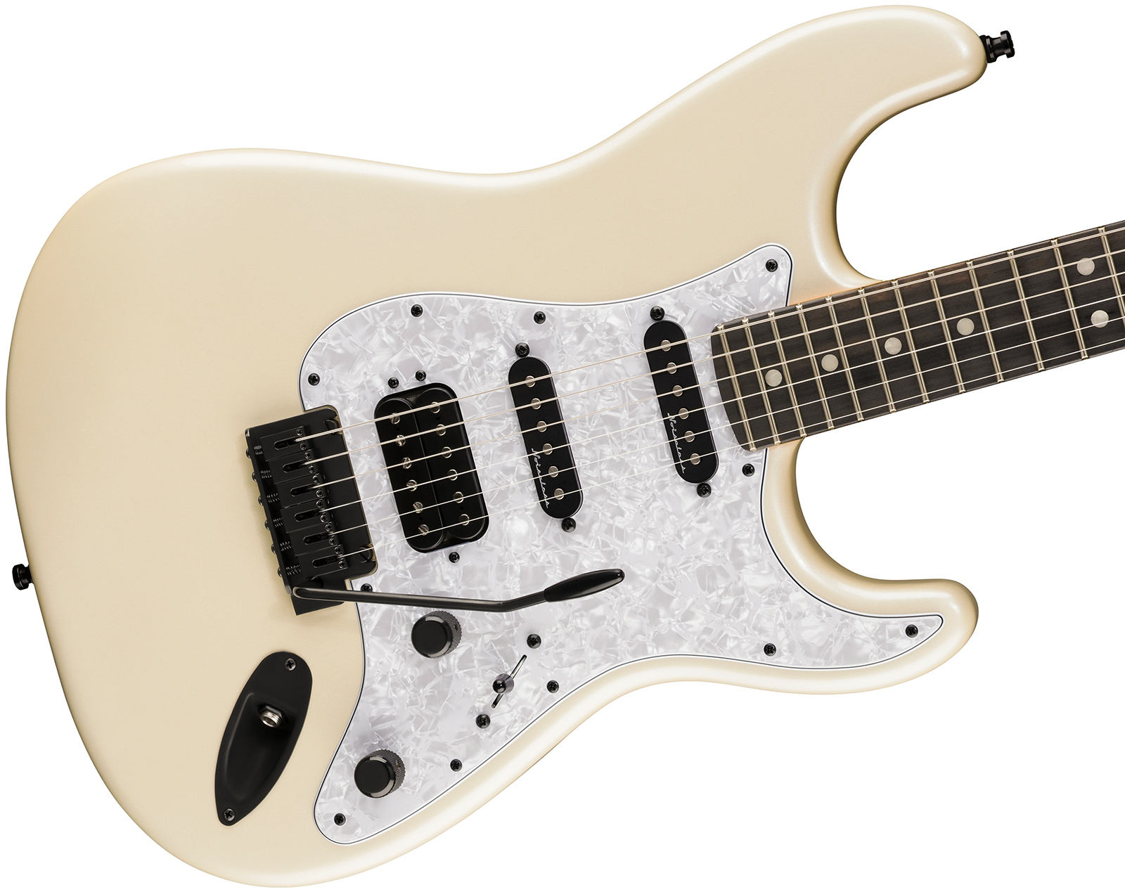 Fender Strat Player Fusion Ltd Mex Hss Trem Eb - Olympic Pearl - E-Gitarre in Str-Form - Variation 2