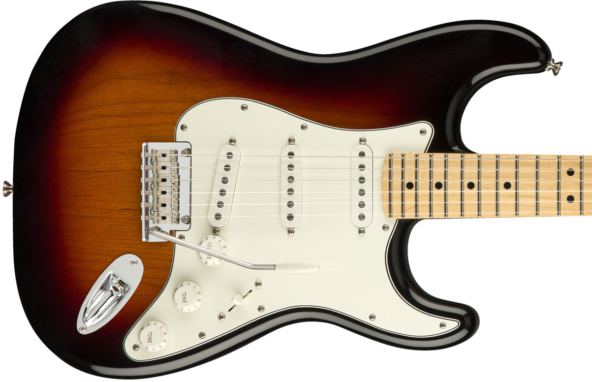 Fender Strat Player Lh Gaucher Mex Sss Mn - 3-color Sunburst - E-Gitarre für Linkshänder - Variation 1