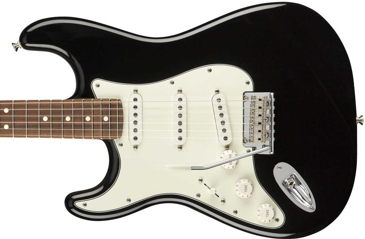 Fender Strat Player Lh Gaucher Mex Sss Pf - Black - E-Gitarre für Linkshänder - Variation 1