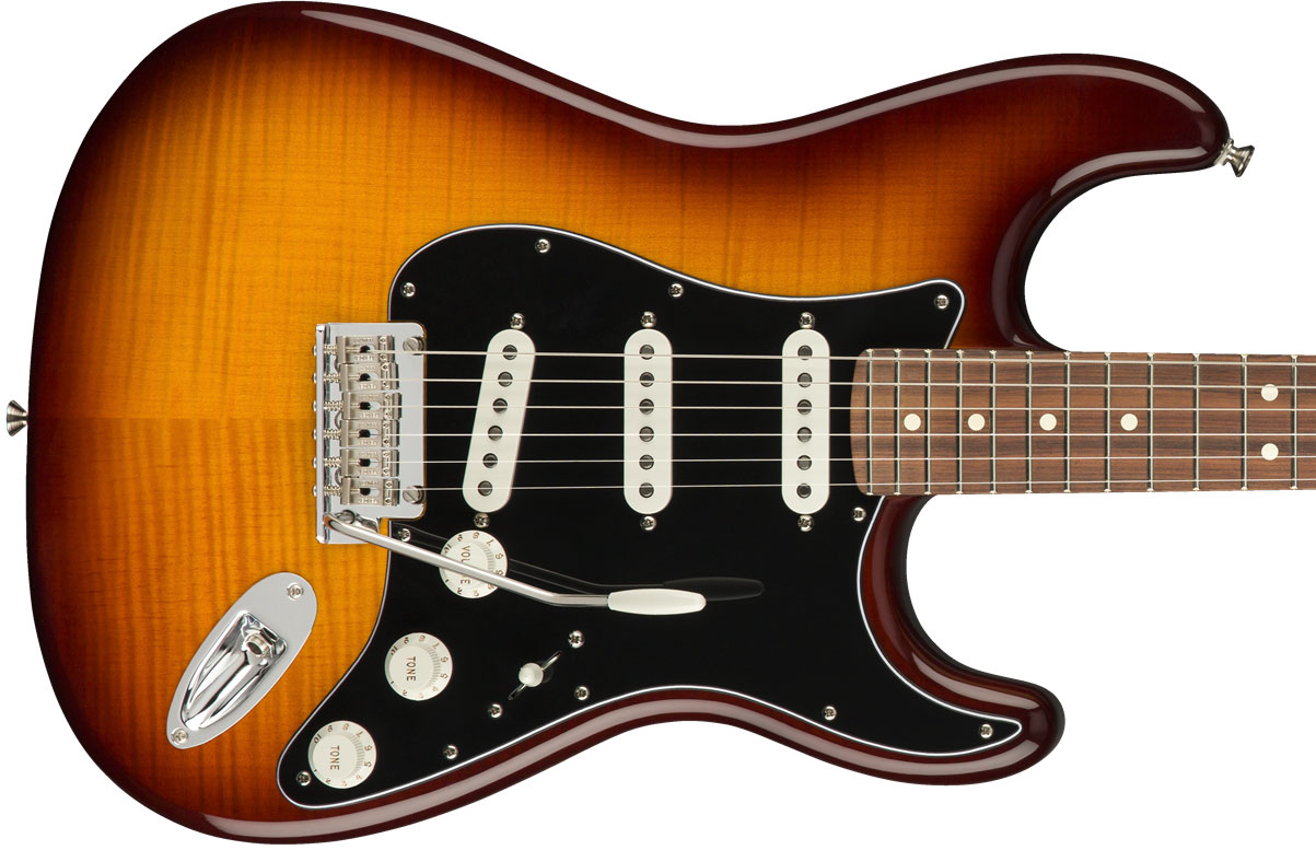Fender Strat Player Plus Top Mex 3s Trem Pf - Tobacco Burst - E-Gitarre in Str-Form - Variation 1