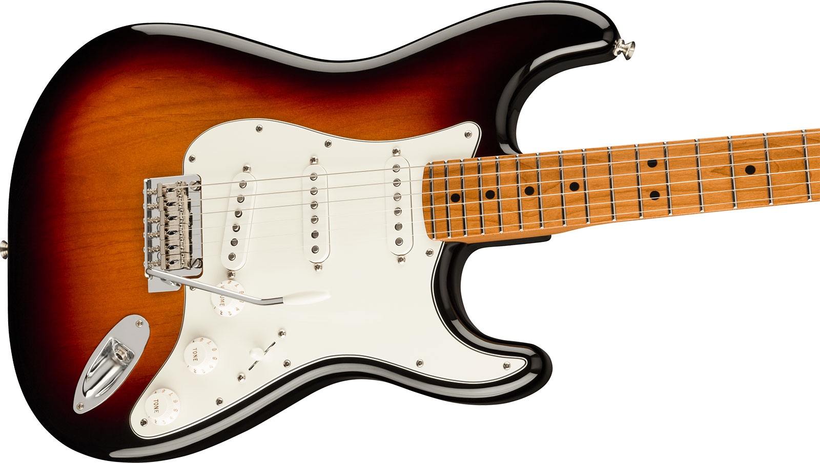 Fender Strat Player Roasted Maple Neck Ltd Mex 3s Trem Mn - 3 Color Sunburst - E-Gitarre in Str-Form - Variation 2
