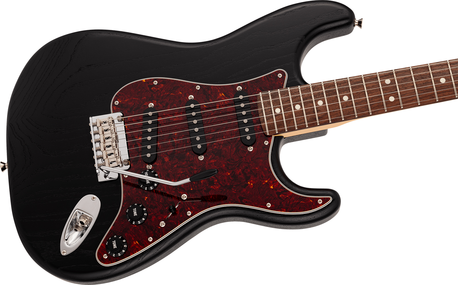 Fender Strat Raw Ash Mij Ltd Jap 3s Trem Rw - Black - E-Gitarre in Str-Form - Variation 2