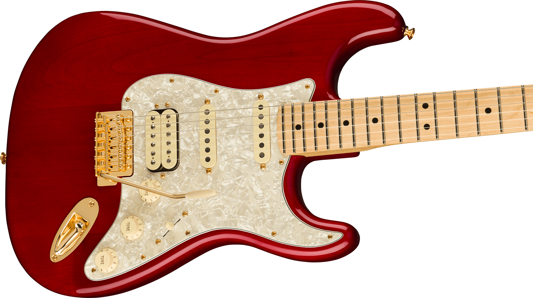 Fender Tash Sultana Strat Signature Mex Hss Mn - Transparent Cherry - E-Gitarre in Str-Form - Variation 2