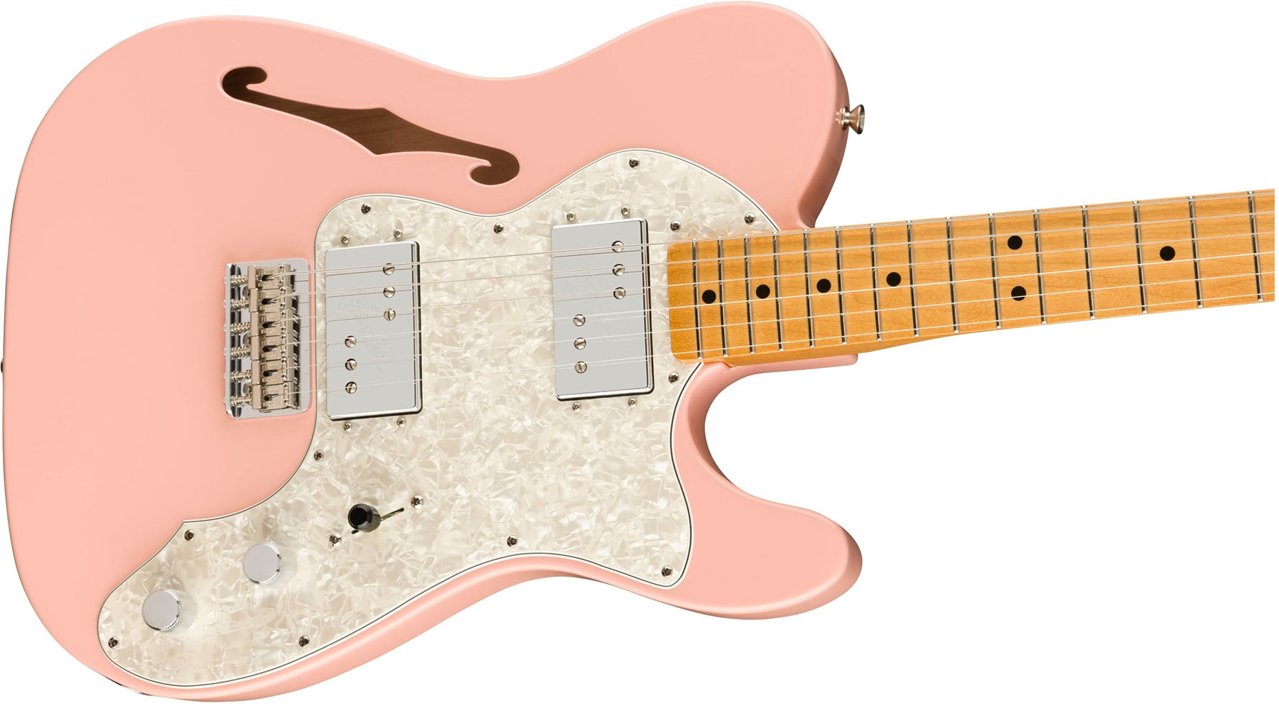 Fender Tele 70s Thinline Vintera Vintage Fsr Ltd Mex Hh Ht Mn - Shell Pink - E-Gitarre in Teleform - Variation 2