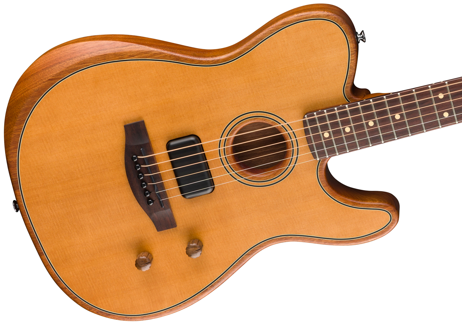 Fender Tele Acoustasonic Standard Ind Epicea Nyatoh Rw - Aged Natural - Folk-Gitarre - Variation 2