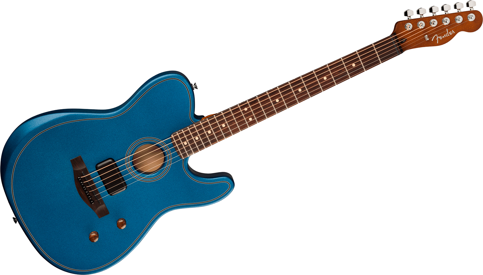 Fender Tele Acoustasonic Standard Ltd Ind Epicea Nyatoh Rw - Lake Placid Blue - Folk-Gitarre - Variation 1