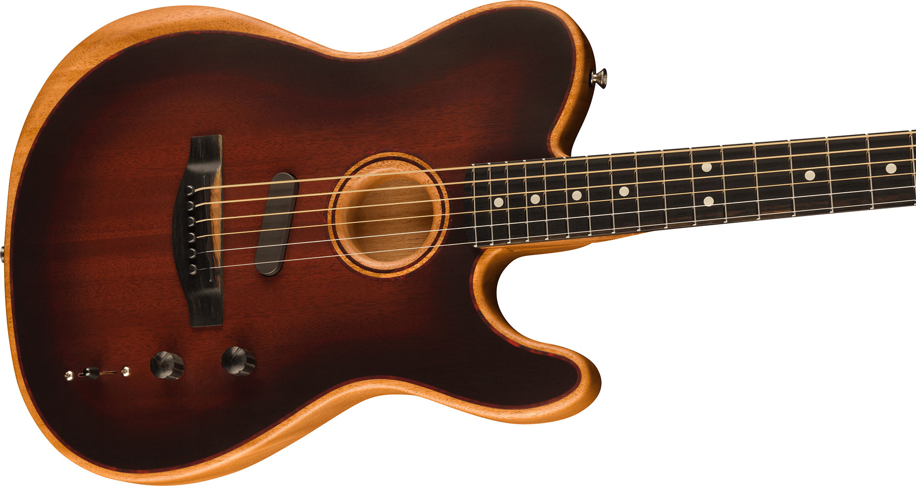 Fender Tele American Acoustasonic All Mahogany Usa Tout Acajou Eb - Bourbon Burst - Elektroakustische Gitarre - Variation 2