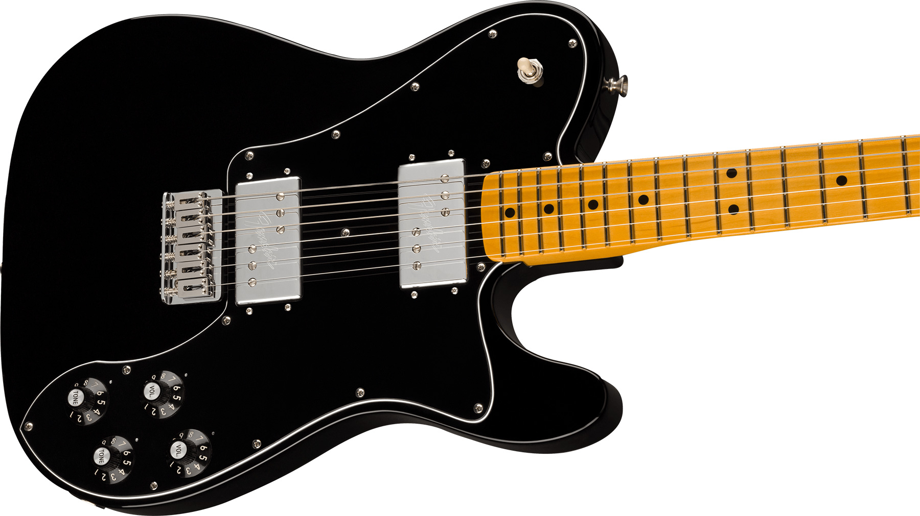 Fender Tele Deluxe 1975 American Vintage Ii Usa 2h Ht Mn - Black - E-Gitarre in Teleform - Variation 2