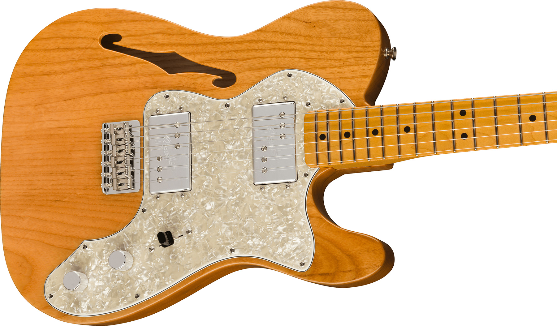 Fender Tele Thinline 1972 American Vintage Ii Usa 2h Ht Mn - Aged Natural - Semi-Hollow E-Gitarre - Variation 2