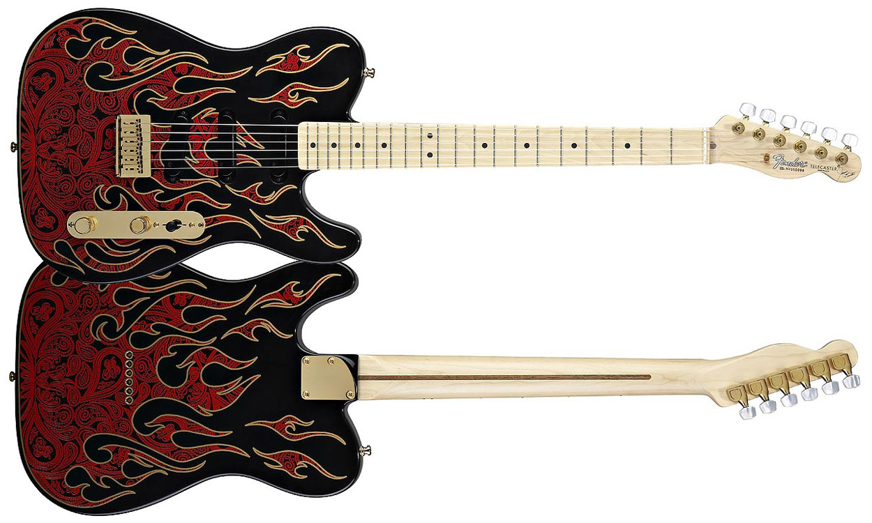 Fender James Burton Tele Artist Usa Signature Mn - Red Paisley Flames - E-Gitarre in Teleform - Variation 1