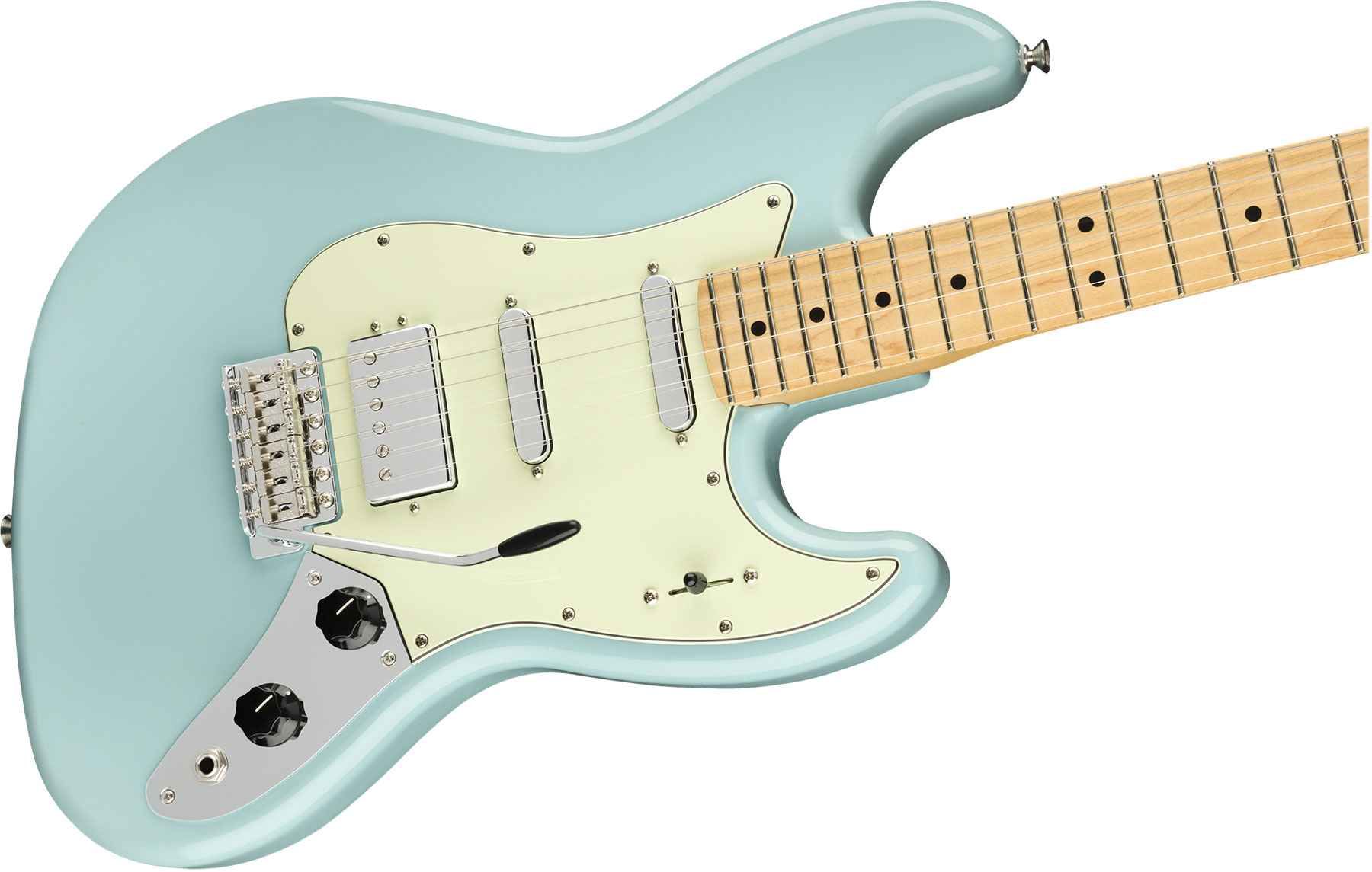 Fender The Sixty-six Alternate Reality Mex Hss Trem Mn - Daphne Blue - Double Cut E-Gitarre - Variation 2