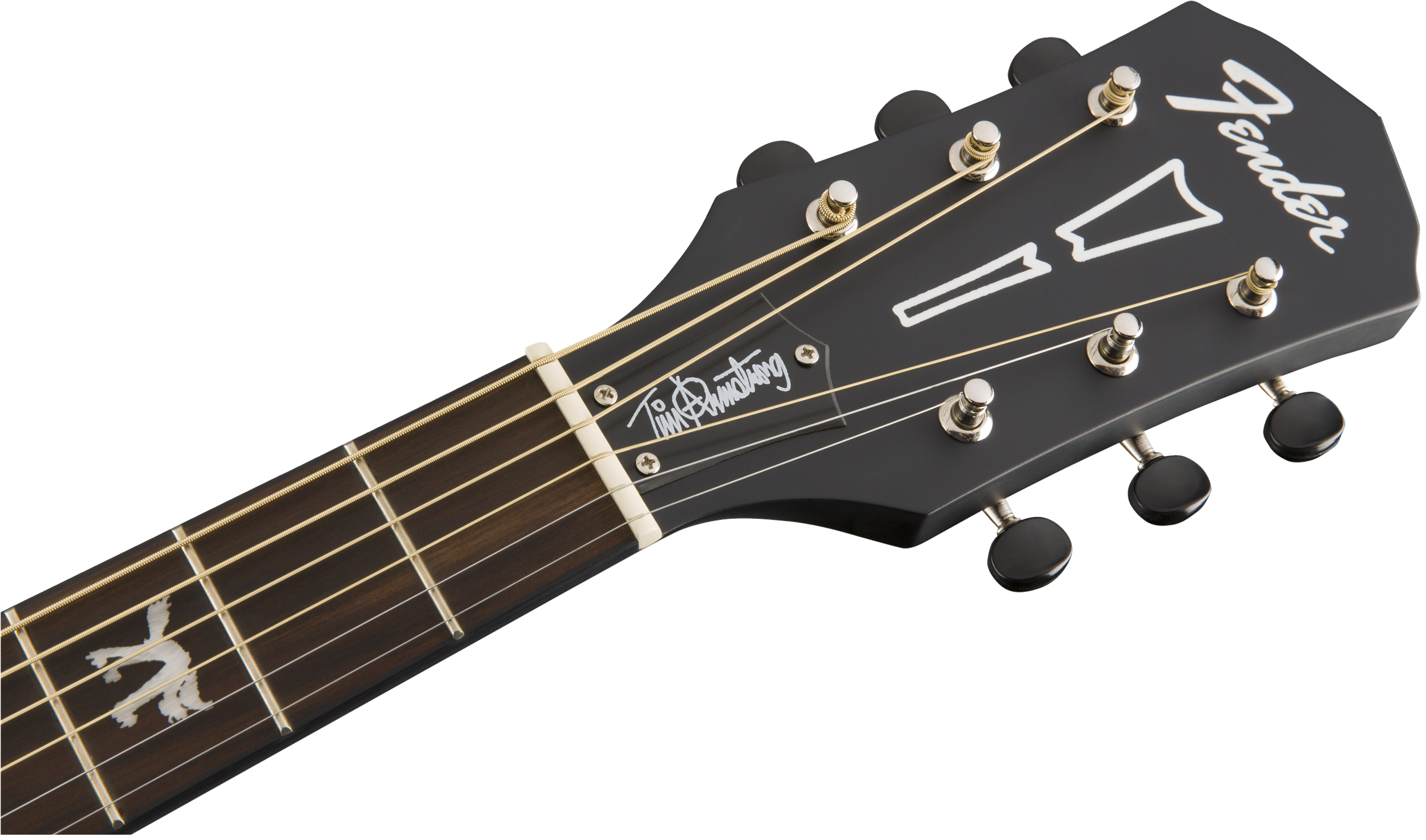 Fender Tim Armstrong Hellcat Epicea Acajou Wal - Checkerboard White/black - Elektroakustische Gitarre - Variation 4