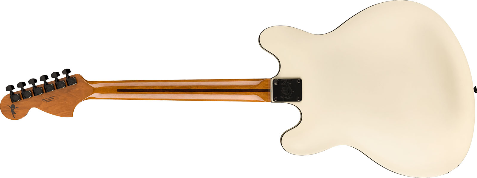 Fender Tom Delonge Starcaster Signature 1h Seymour Duncan Ht Rw - Satin Olympic White - Semi-Hollow E-Gitarre - Variation 1