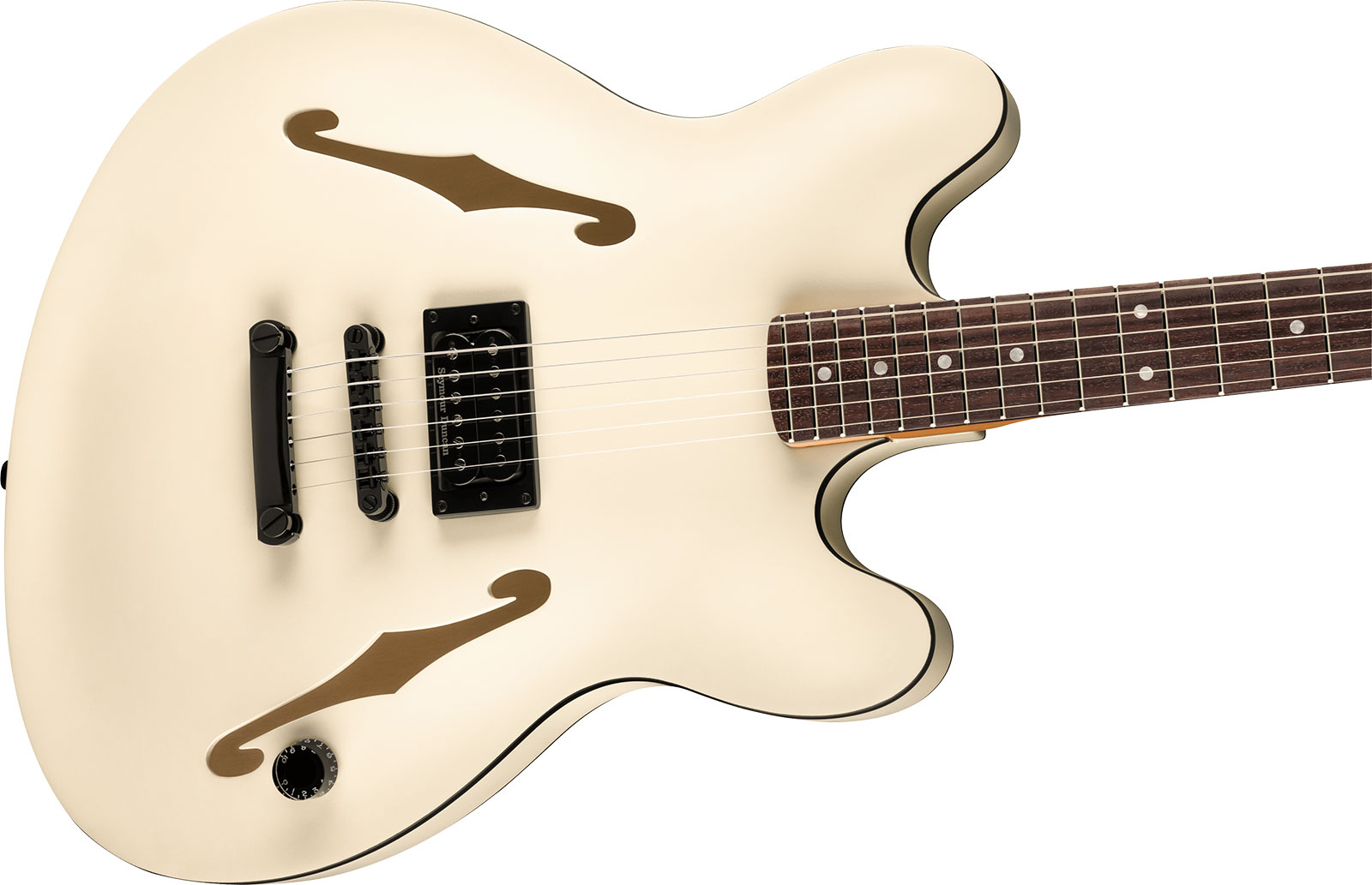 Fender Tom Delonge Starcaster Signature 1h Seymour Duncan Ht Rw - Satin Olympic White - Semi-Hollow E-Gitarre - Variation 2