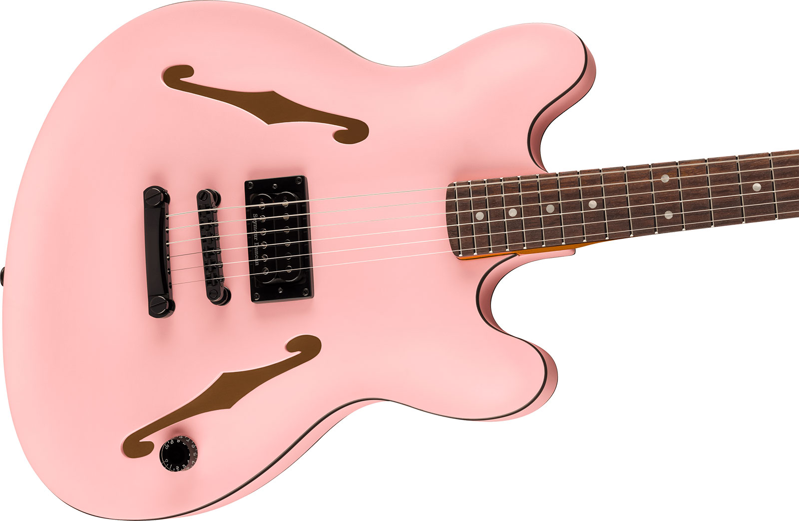 Fender Tom Delonge Starcaster Signature 1h Seymour Duncan Ht Rw - Satin Shell Pink - Semi-Hollow E-Gitarre - Variation 2