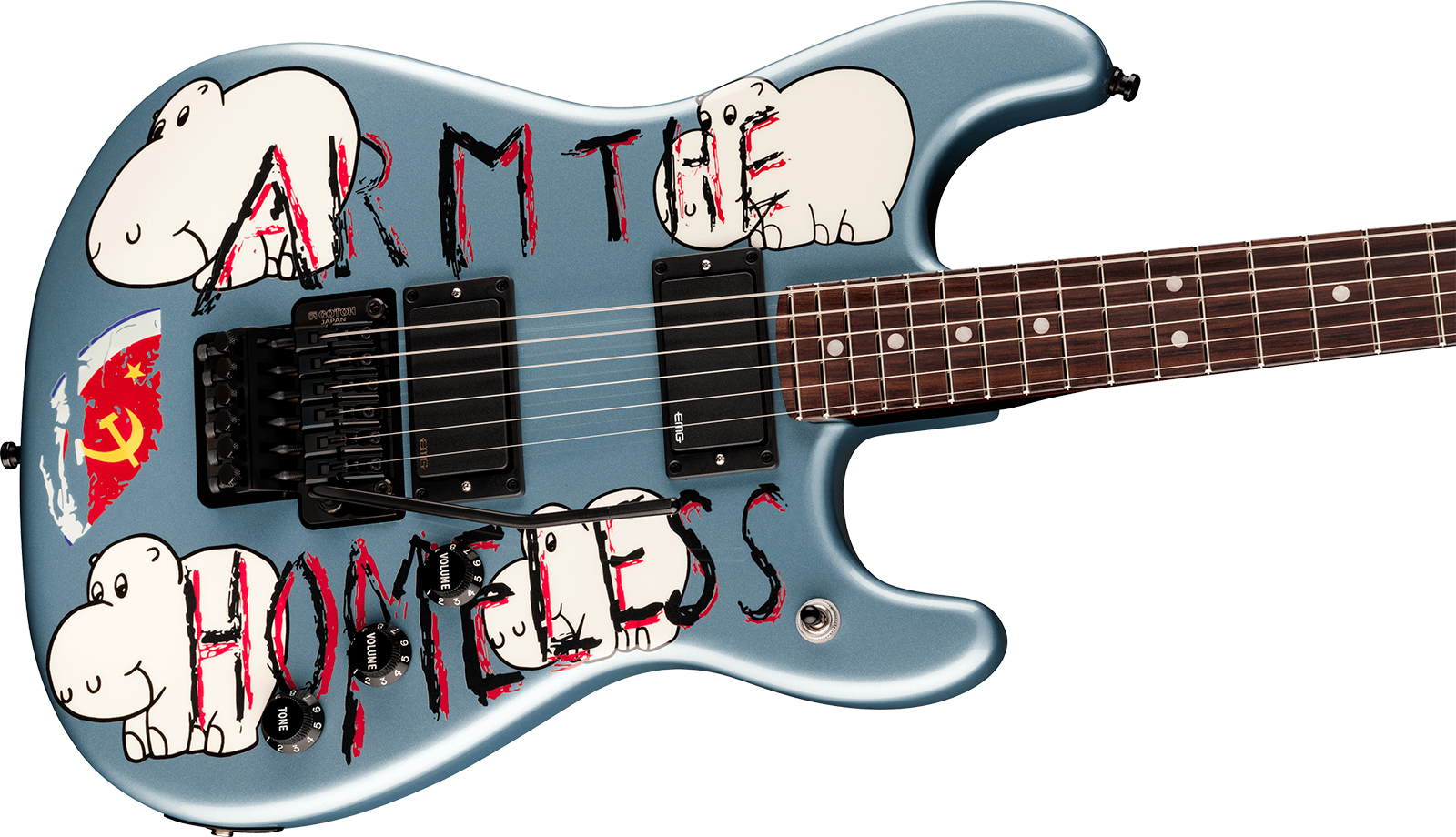 Fender Tom Morello Strat Arm The Homeless Signature 2h Emg Fr Rw - Blue Ice Metallic - Signature-E-Gitarre - Variation 2