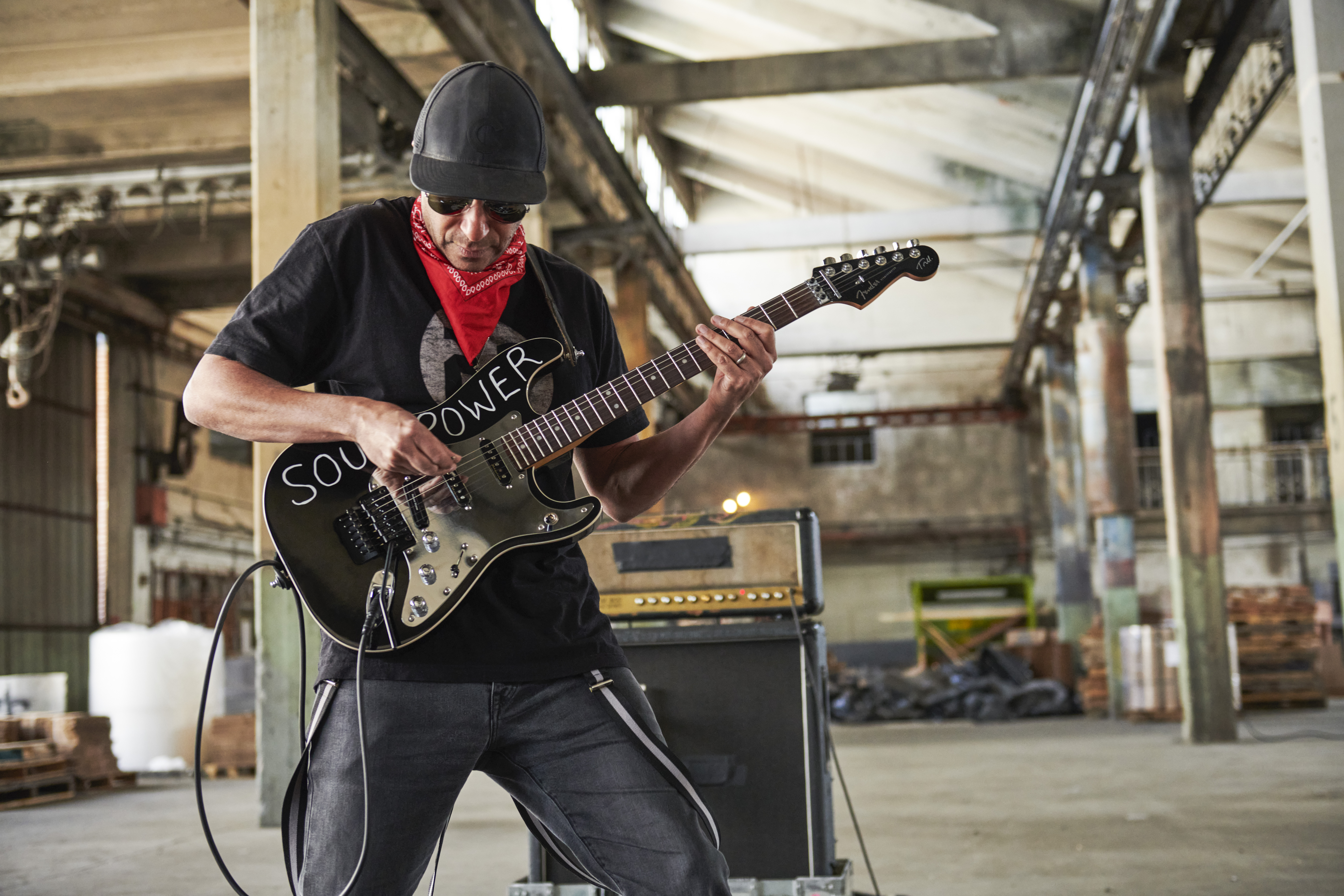 Fender Tom Morello Strat Mex Signature Hss Fr Rw - Black - E-Gitarre in Str-Form - Variation 7