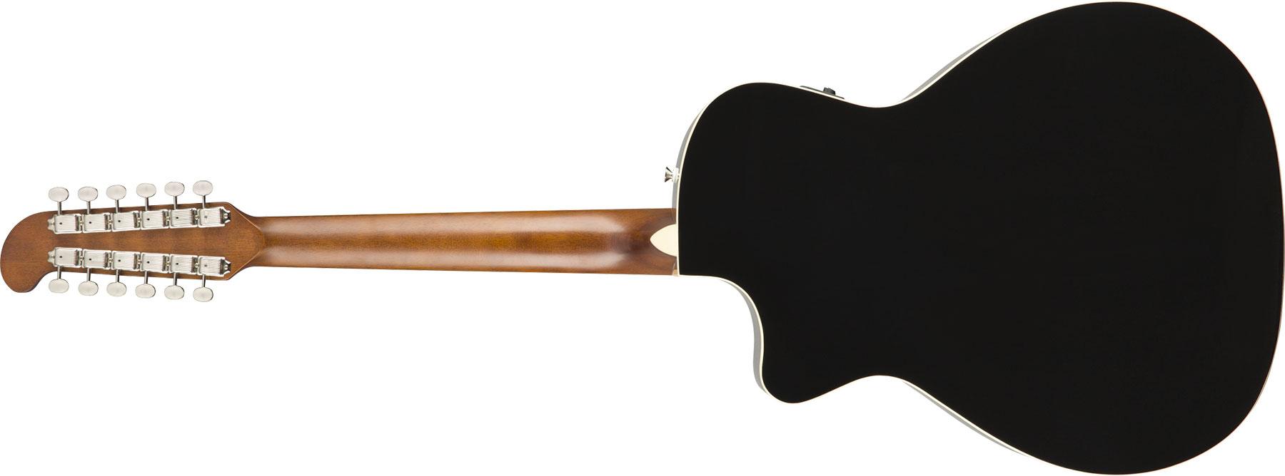 Fender Villager 12-string Dreadnought Cw 12c Epicea Acajou Wal - Black - Elektroakustische Gitarre - Variation 1