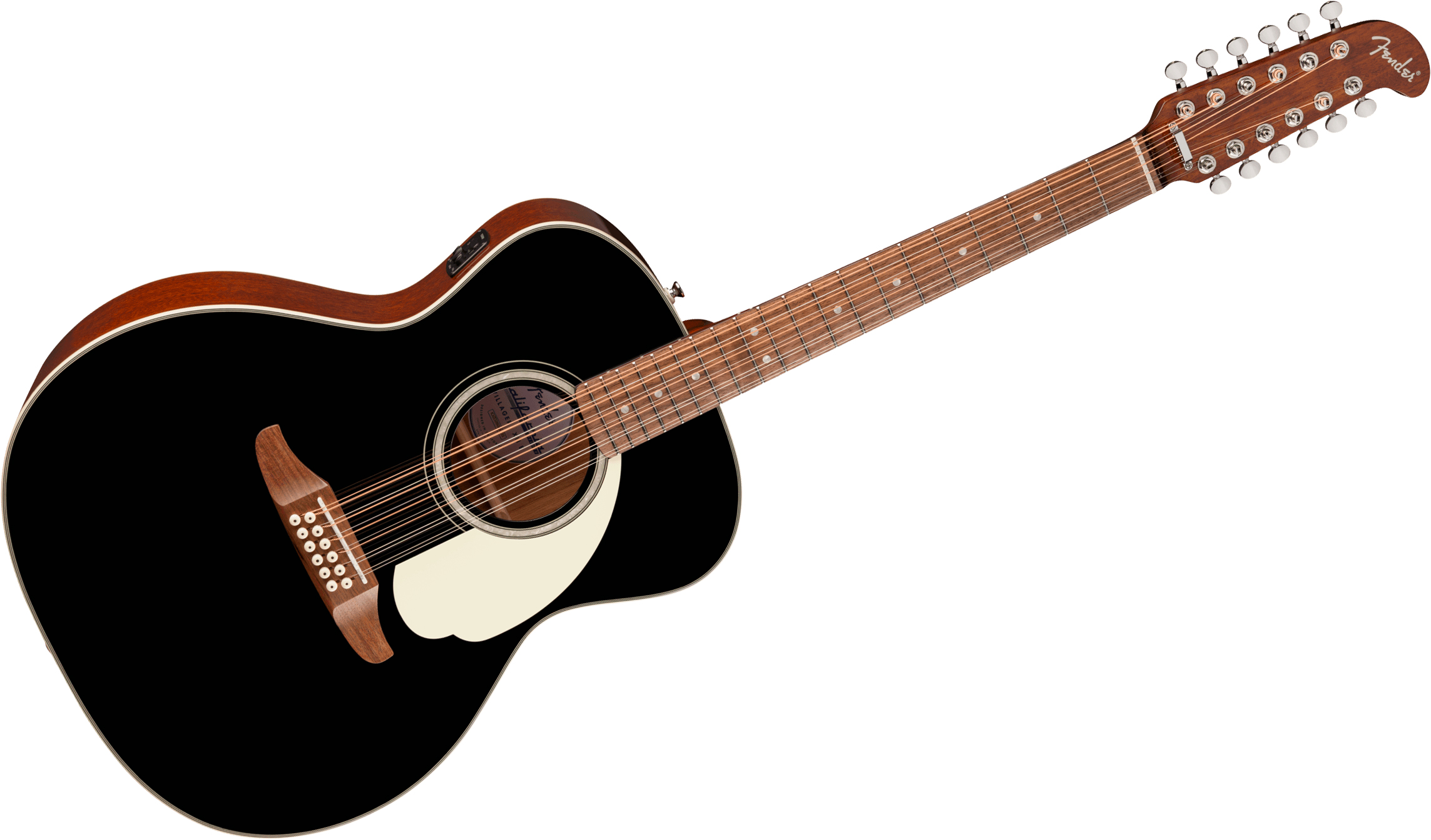 Fender Villager Deluxe E California Orchestra Om 12c Shsc Epicea Acajou Noy - Black - Folk-Gitarre - Variation 1