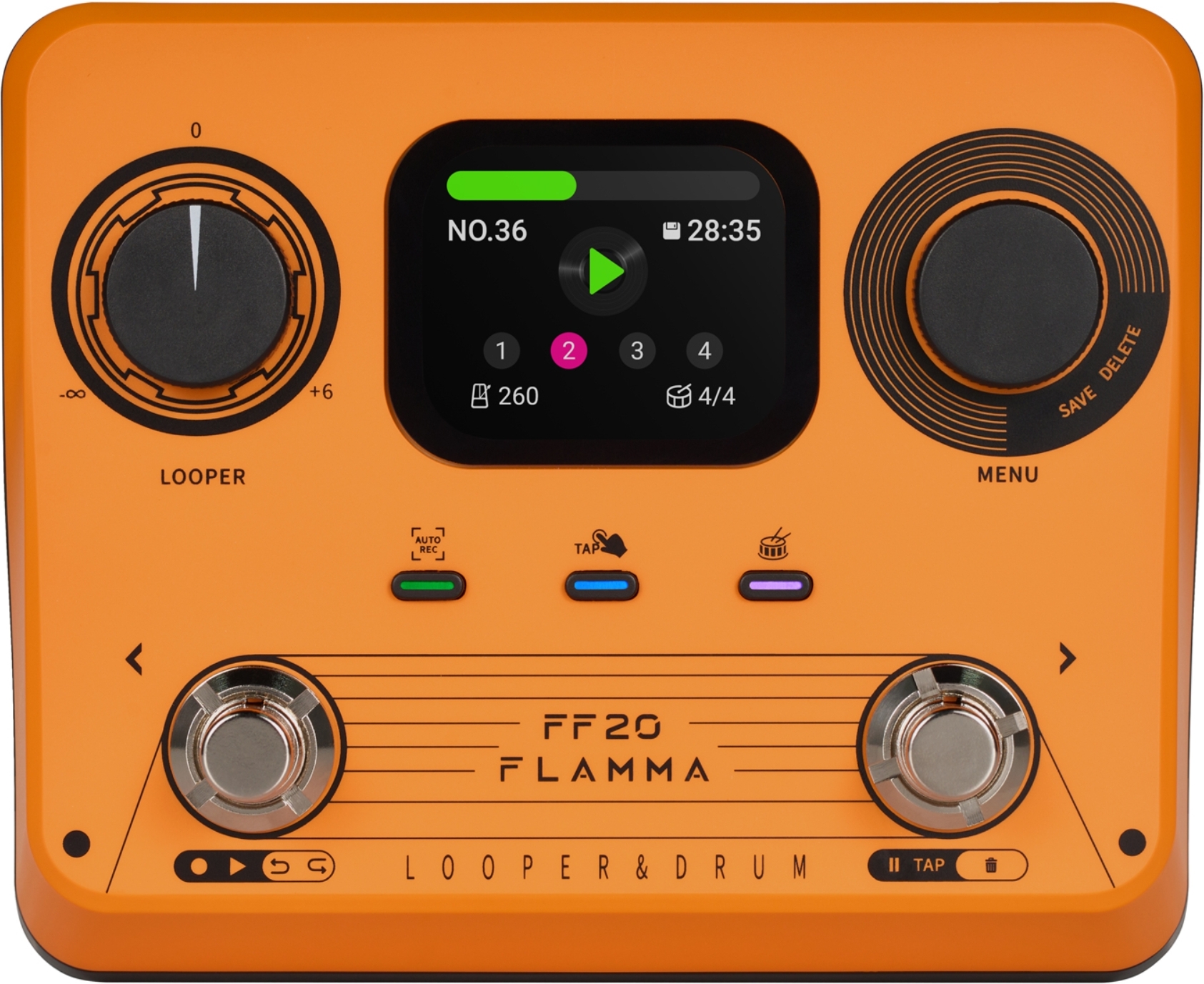 Flamma Ff20 Looper & Drum Machine Orange - Looper Effektpedal - Main picture