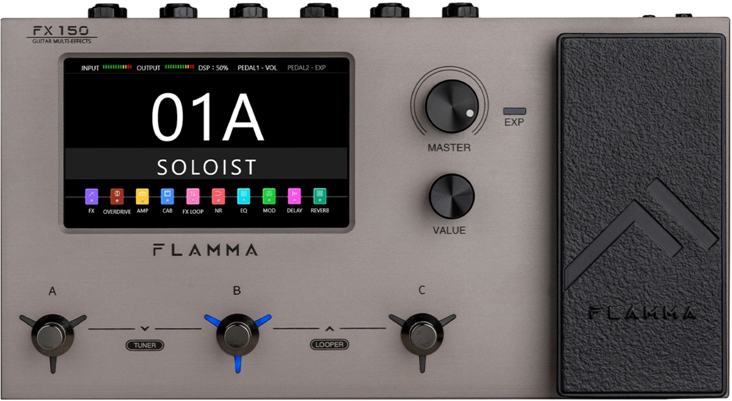 Flamma Fx150 Guitar Multi Effects Stardust Gray - Multieffektpedal - Main picture