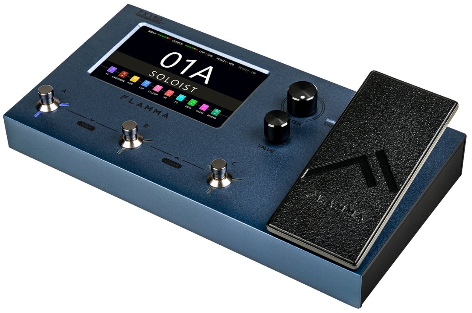 Flamma Fx150 Guitar Multi Effects Galaxy Blue - Multieffektpedal - Variation 1