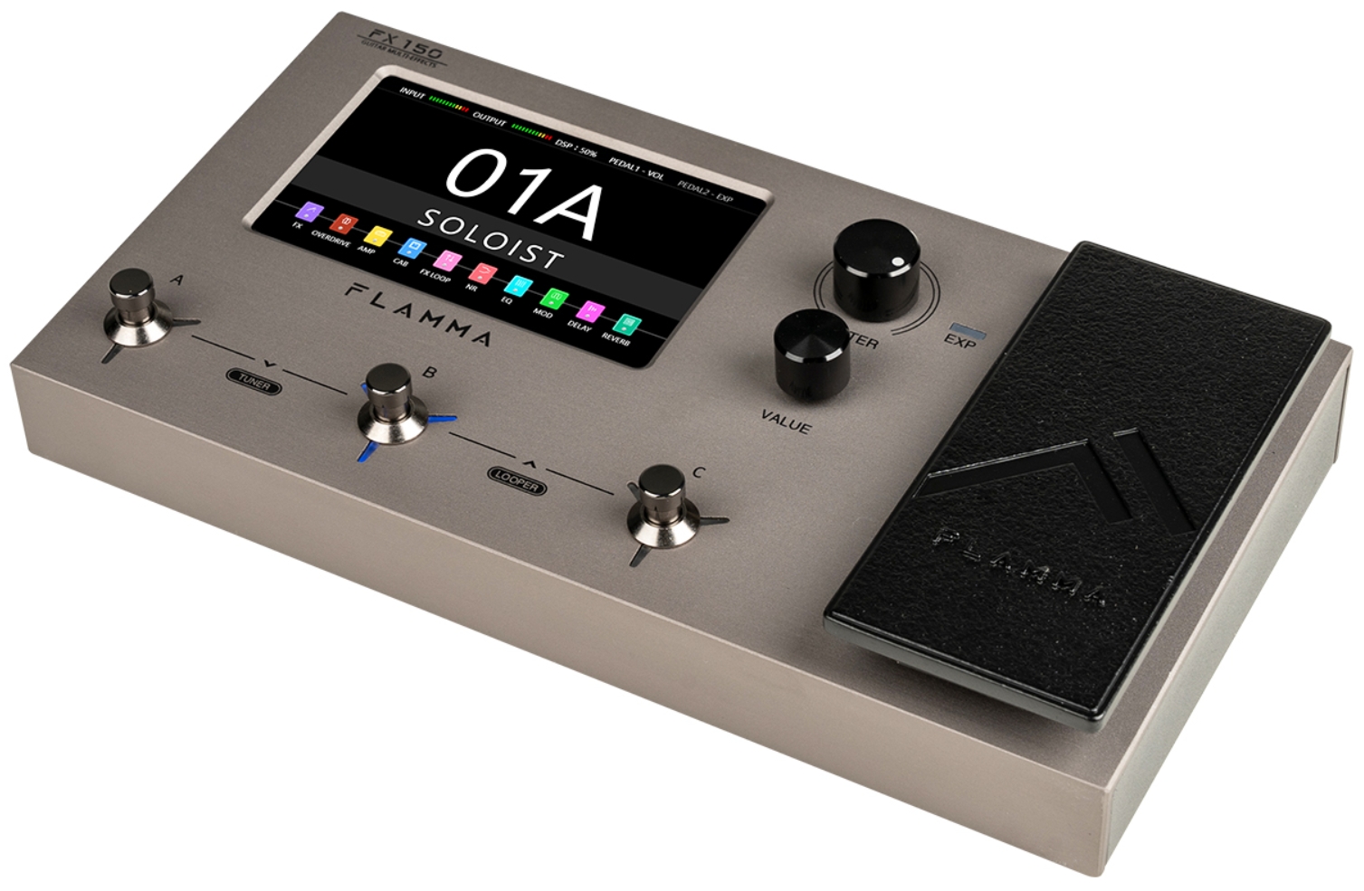 Flamma Fx150 Guitar Multi Effects Stardust Gray - Multieffektpedal - Variation 1