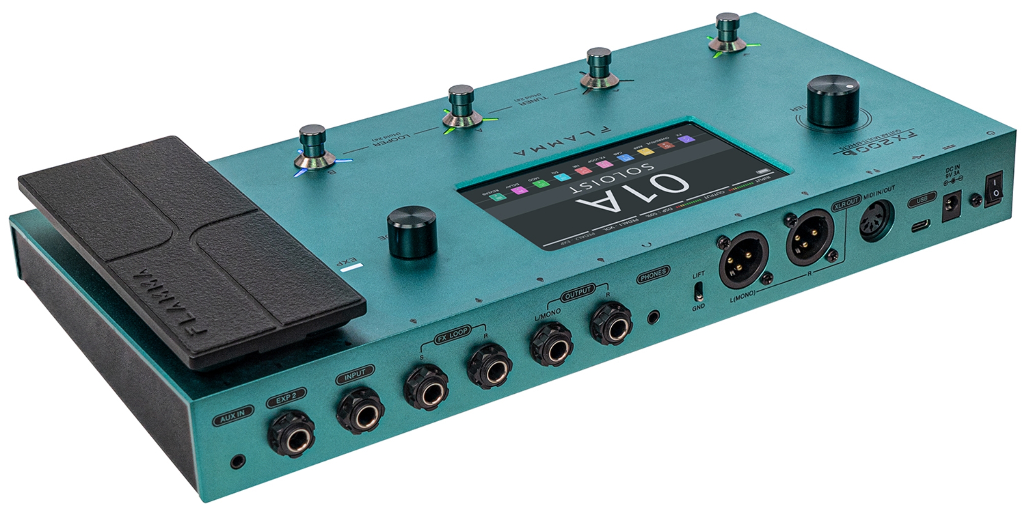 Flamma Fx200b (rechargeable Battery) Guitar Multi Effects Nebula Green - Multieffektpedal - Variation 1