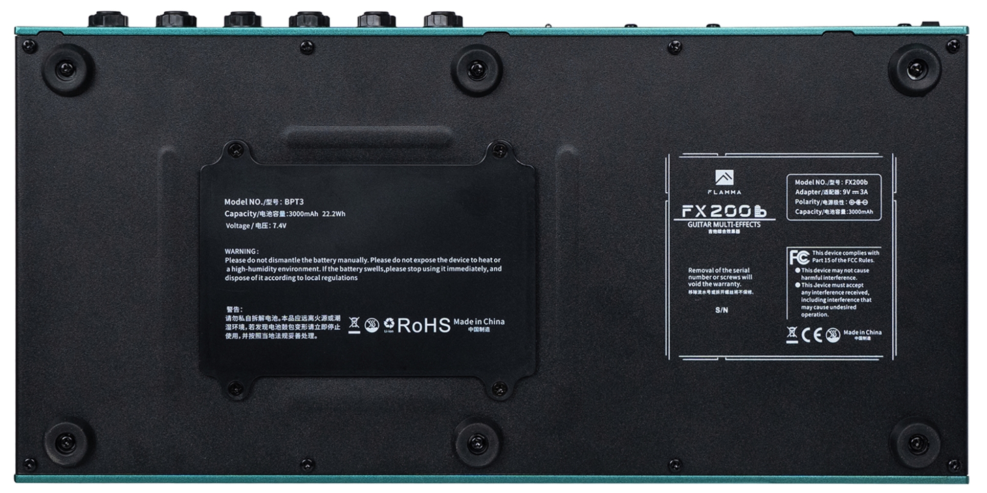 Flamma Fx200b (rechargeable Battery) Guitar Multi Effects Nebula Green - Multieffektpedal - Variation 3