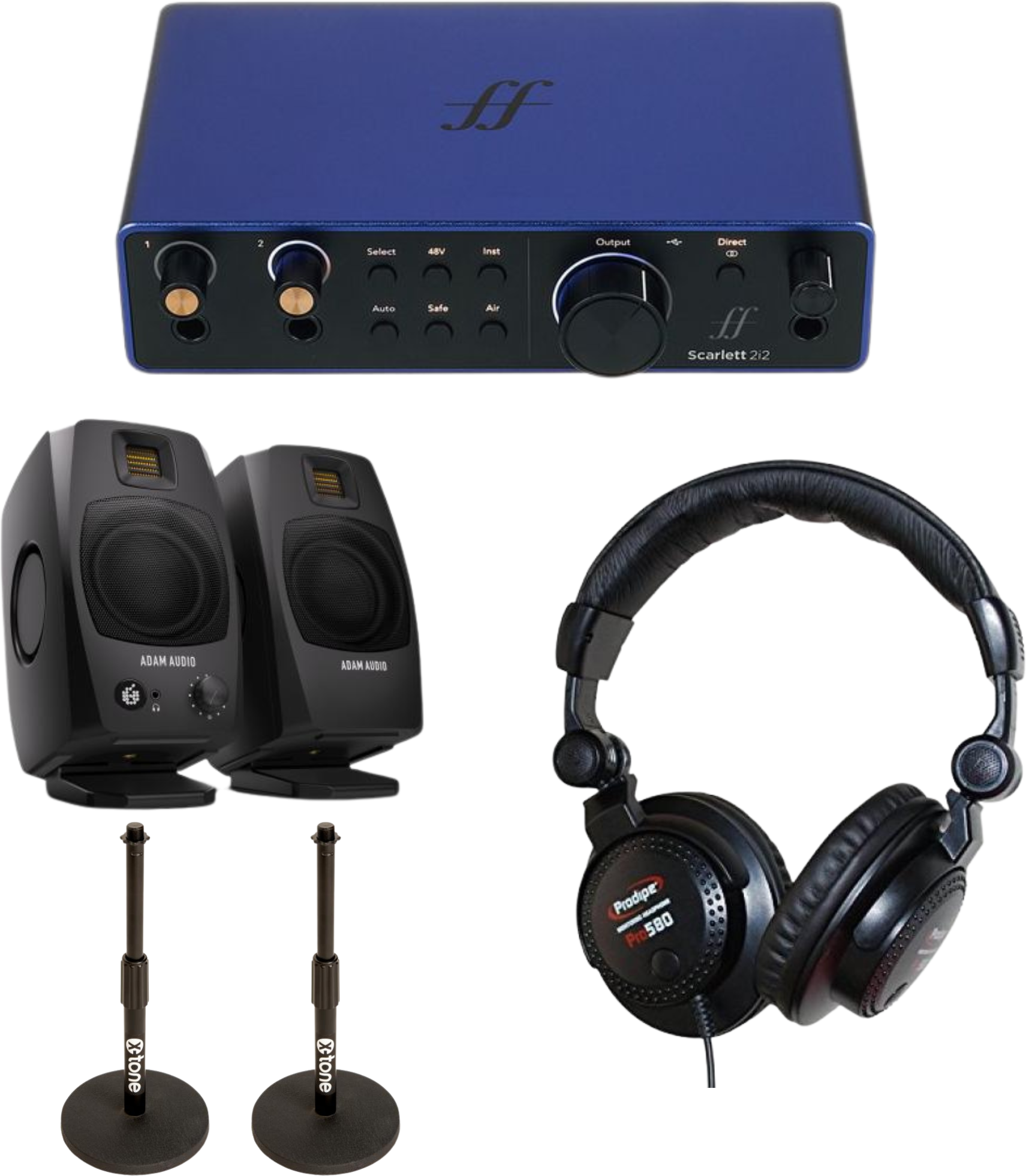 Focusrite Scarlett 2i2 G4 Ae Blue + Enceintes D3v + Casque + Pieds - USB audio interface - Main picture
