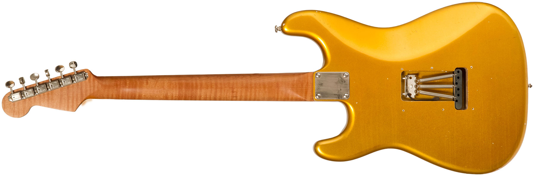 Folreden Guitars Custom Order Strat 3s Trem Rw #090815 - Relic Golden Yellow Sparkle - E-Gitarre in Str-Form - Variation 1