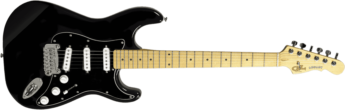 G&l Legacy Tribute Sss Trem Mn - Black - E-Gitarre in Str-Form - Main picture