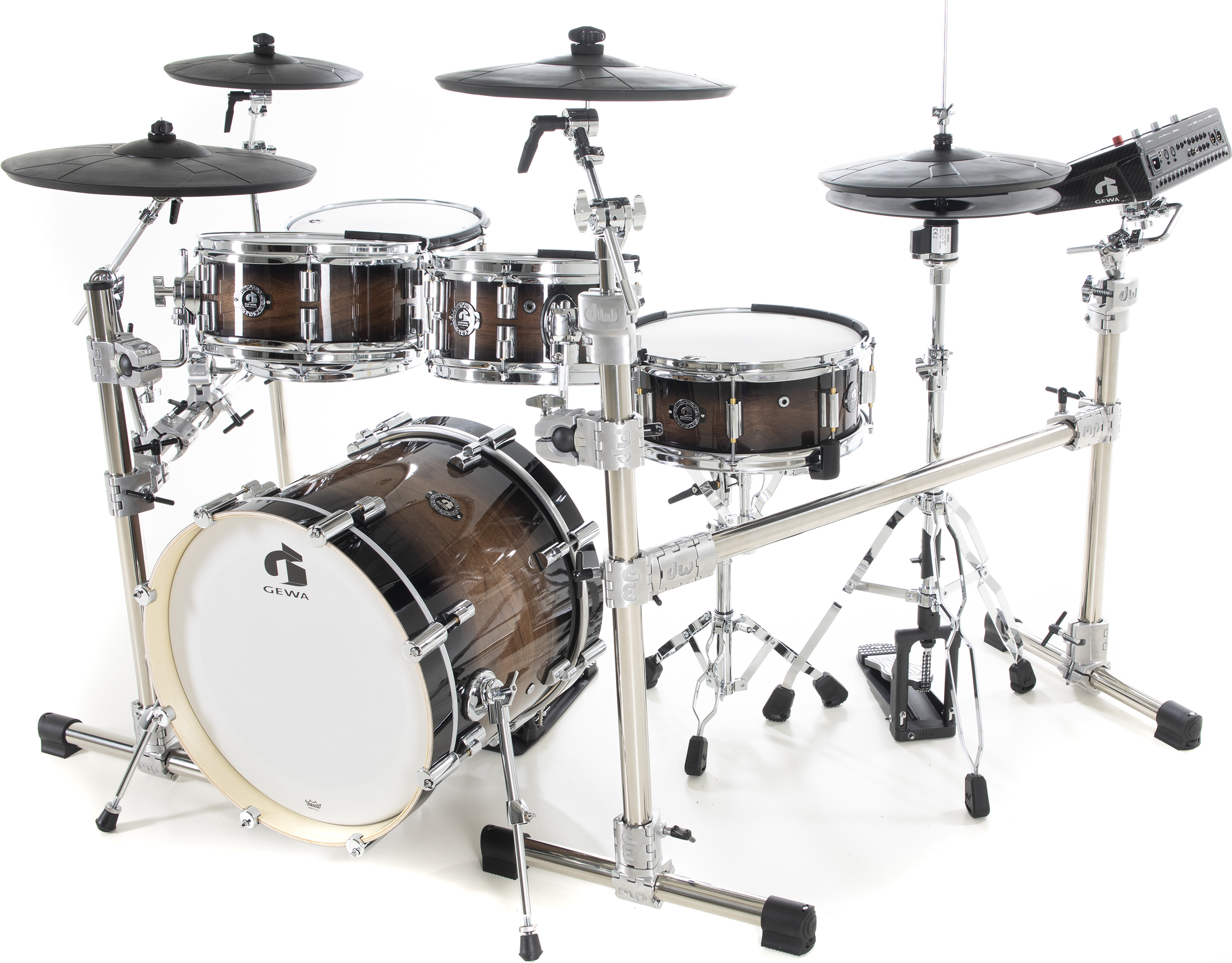 Gewa G9 E-drum Kit Pro L6 Walnut Burst - Komplett E-Drum Set - Main picture
