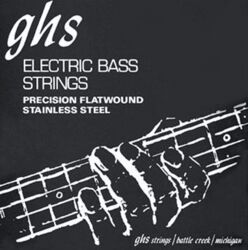 E-bass saiten Ghs Bass (4) Stainless Steel Precision Flatwound 45-105 - Satz mit 4 saiten