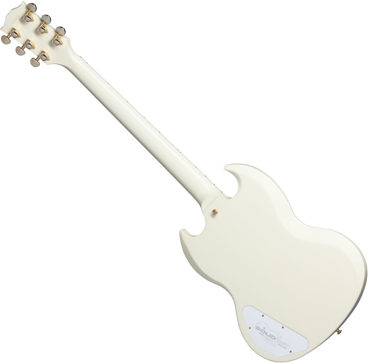 Gibson Sg Les Paul Custom 1961 60th Anniversary 3h Trem Eb - Vos Aged Polaris White - Double Cut E-Gitarre - Variation 1