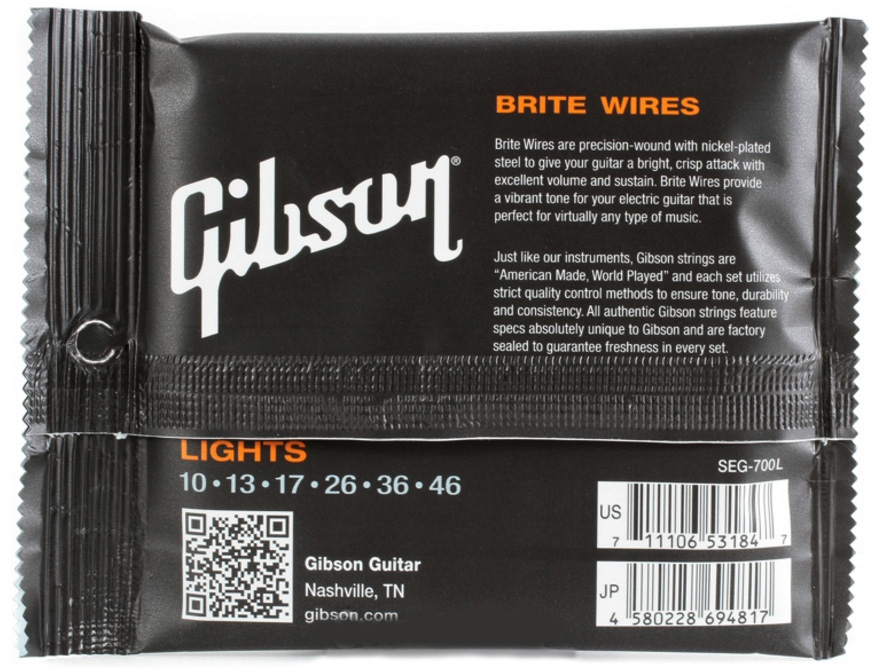 Gibson Jeu De 6 Cordes Electric (6) Brite Wires Seg-700l 10-46 - E-Gitarren Saiten - Variation 1