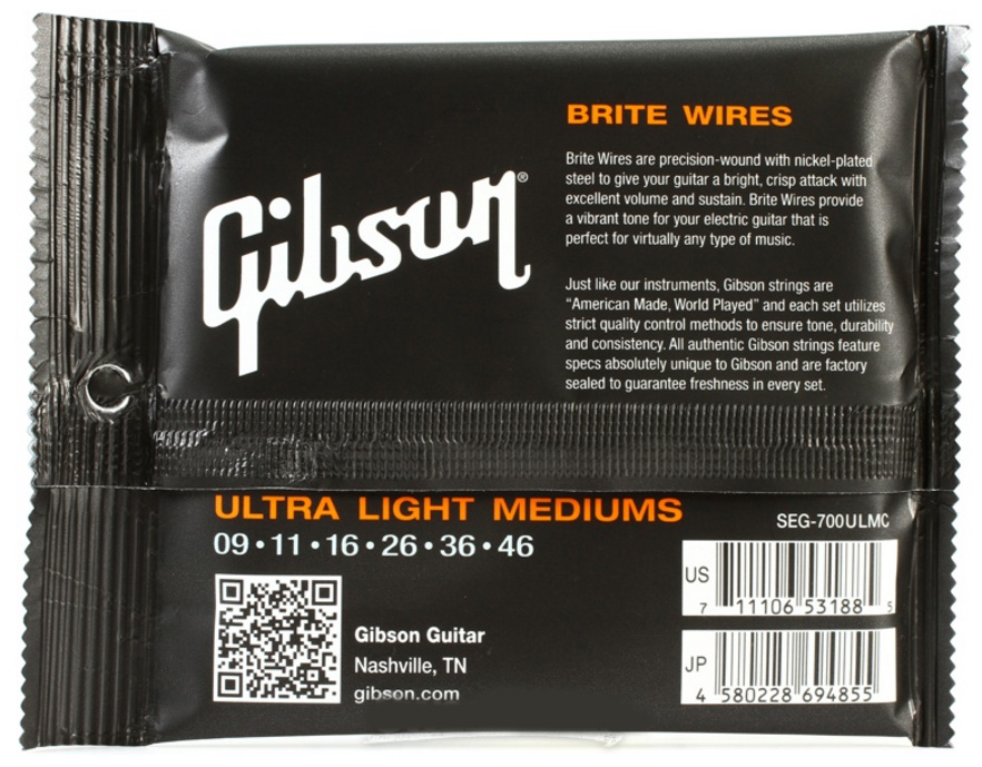 Gibson Jeu De 6 Cordes Electric (6) Brite Wires Seg-700ulmc 09-46 - E-Gitarren Saiten - Variation 1