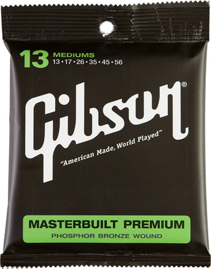 Gibson Jeu De 6 Cordes Acoustic Mb13 Masterbuilt Premium Phosphor Bronze Medium 13-56 - Westerngitarre Saiten - Main picture