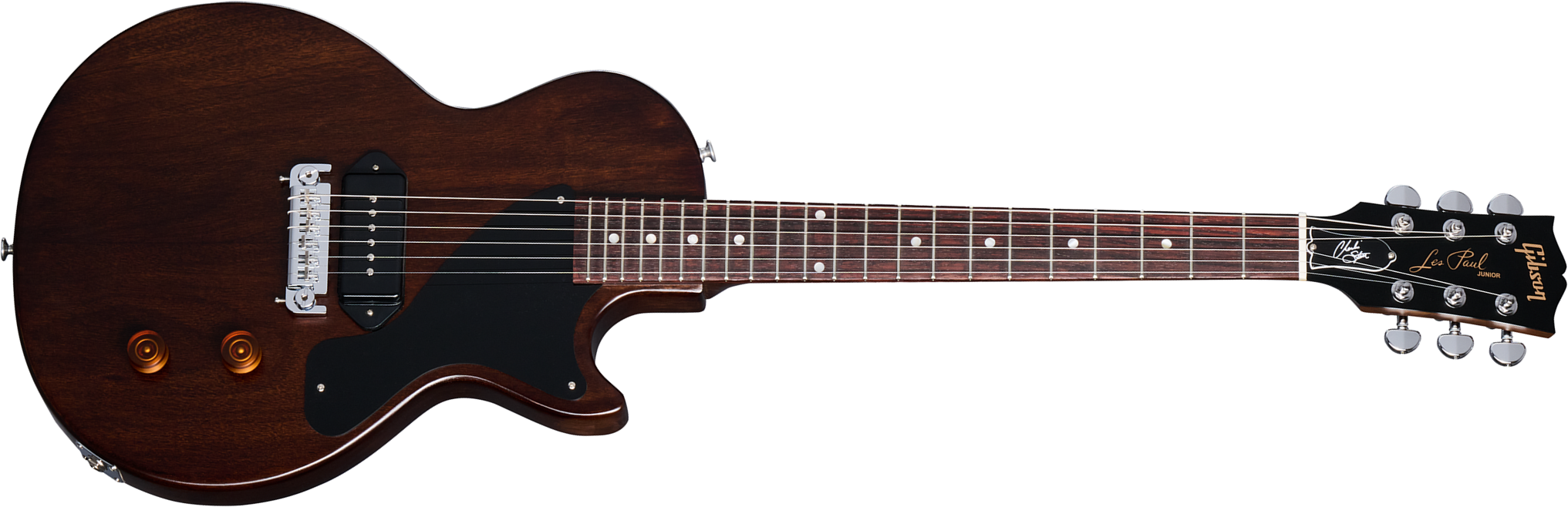 Gibson Charlie Starr Les Paul Junior Ltd Signature 1p90 Ht Rw - Dark Walnut - Signature-E-Gitarre - Main picture