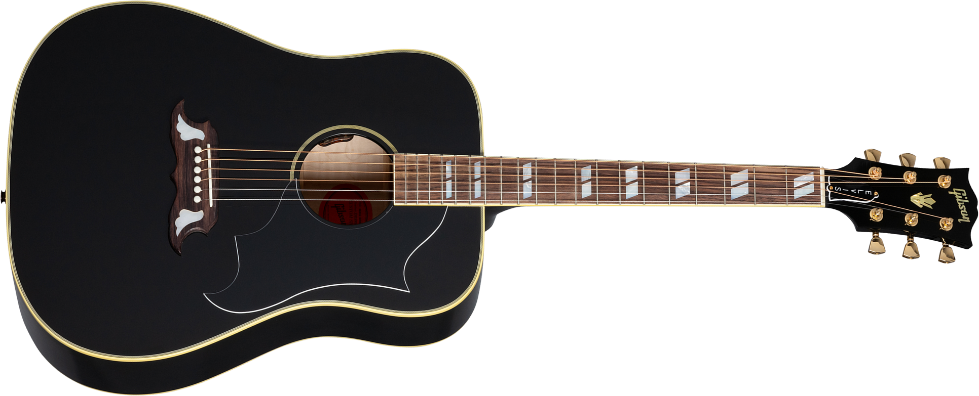 Gibson Custom Shop Artist Elvis Presley Dove Signature Dreadnought Epicea Erable Rw - Ebony - Elektroakustische Gitarre - Main picture