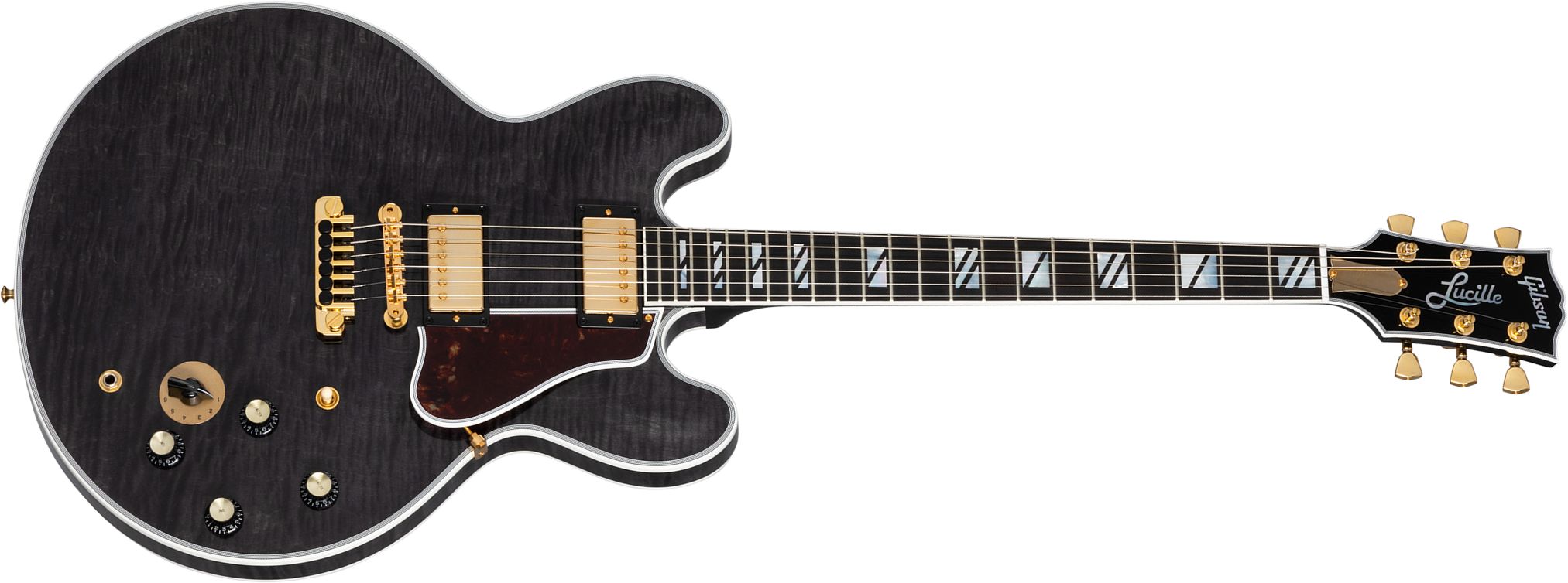 Gibson Custom Shop Bb King Lucille Legacy 2h Ht Eb - Transparent Ebony - Semi-Hollow E-Gitarre - Main picture