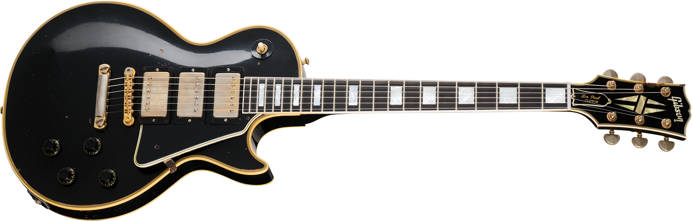 Gibson Custom Shop Eric Clapton Les Paul Custom 1958 Signature 2h Ht Eb #ec027 - Murphy Lab Ebony - Single-Cut-E-Gitarre - Main picture