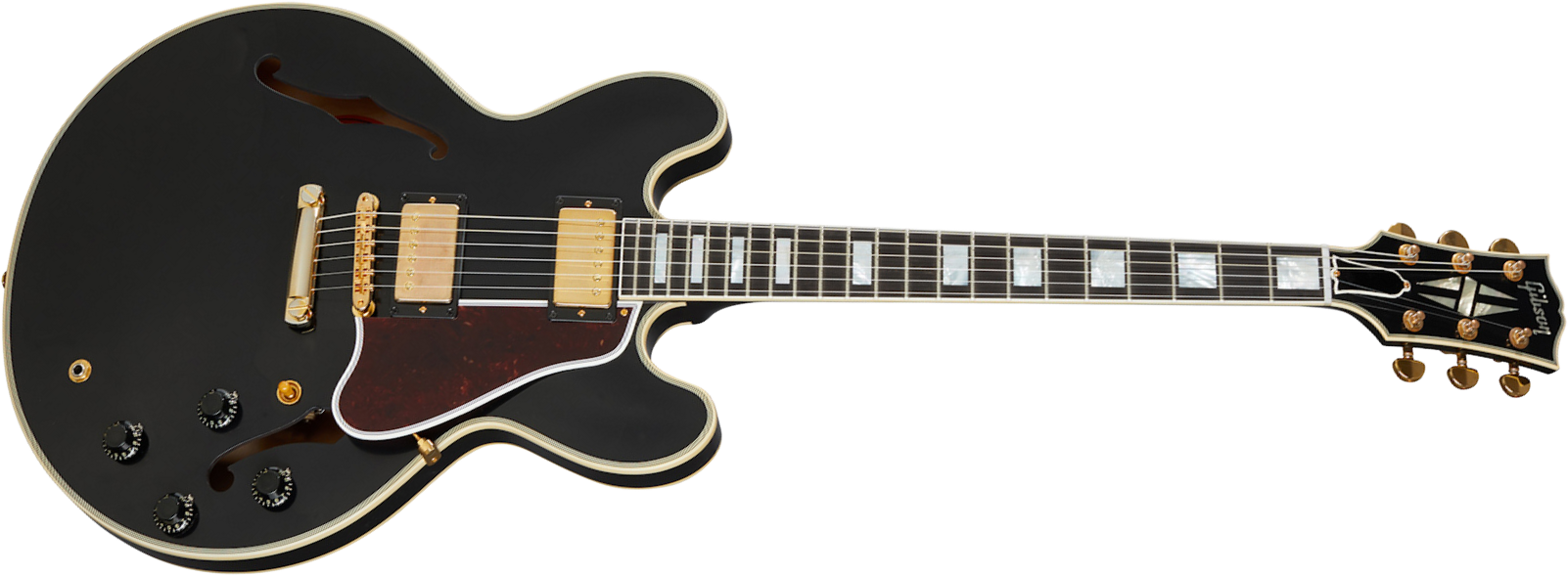 Gibson Custom Shop Es-355 1959 Reissue 2h Ht Eb - Ebony - Semi-Hollow E-Gitarre - Main picture