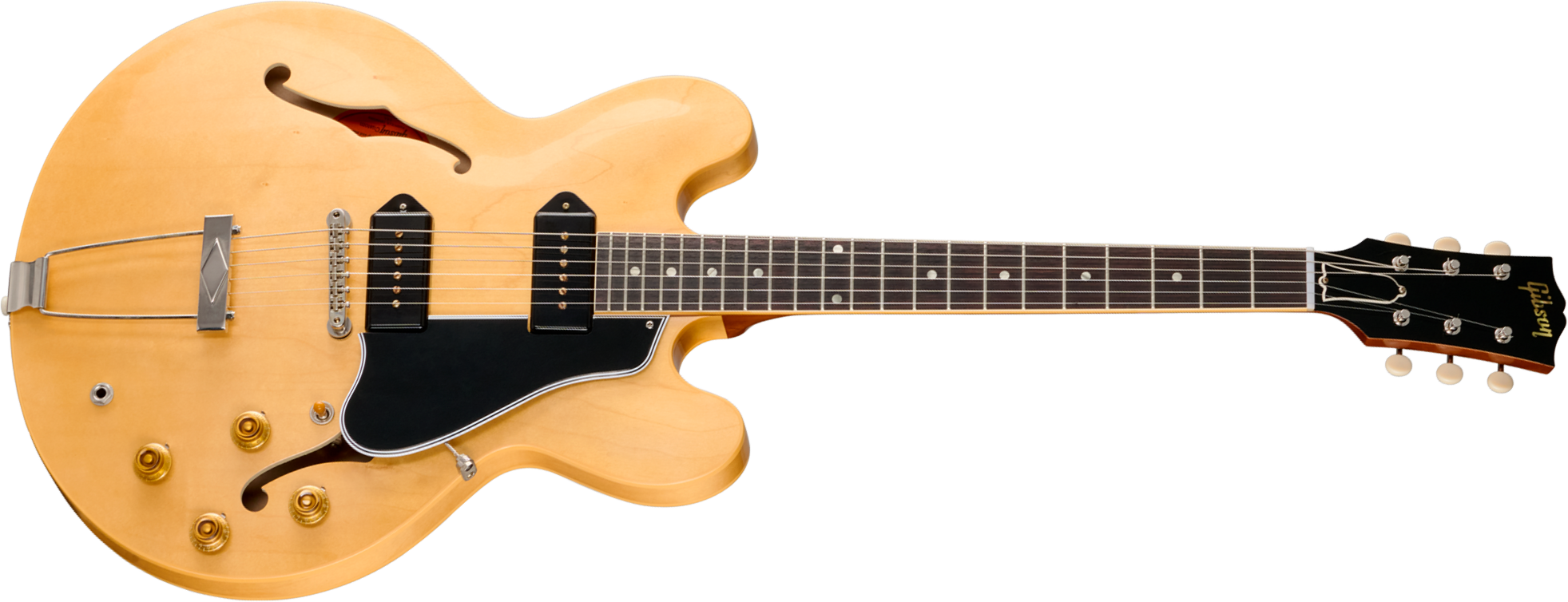 Gibson Custom Shop Es330 1959 Reissue Historic 2s P90 Ht Rw - Vintage Natural (vos Hardware) - Semi-Hollow E-Gitarre - Main picture
